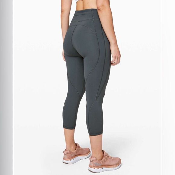 Lululemon Time To Sweat Crop *23" Melanite Size 2 - Picture 2 of 14